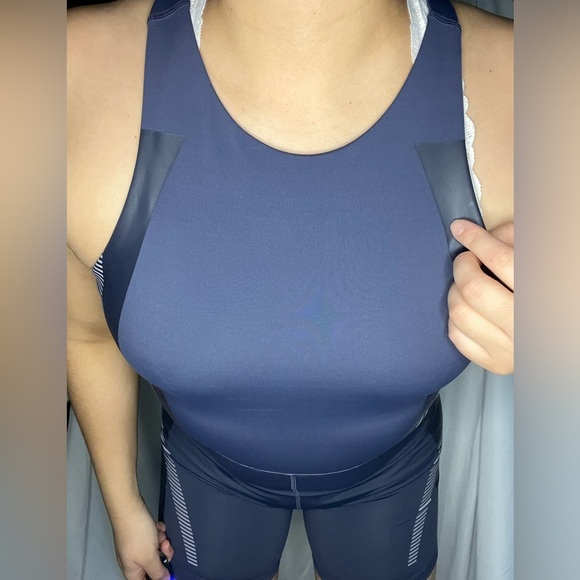 Athleta X Allyson Felix onsie bodysuit in medieval violet size M sleveless - Picture 14 of 16